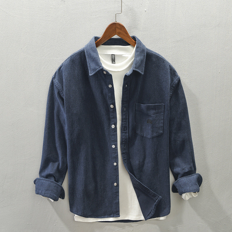 Men's Brushed Long Sleeve Casual Shirt
