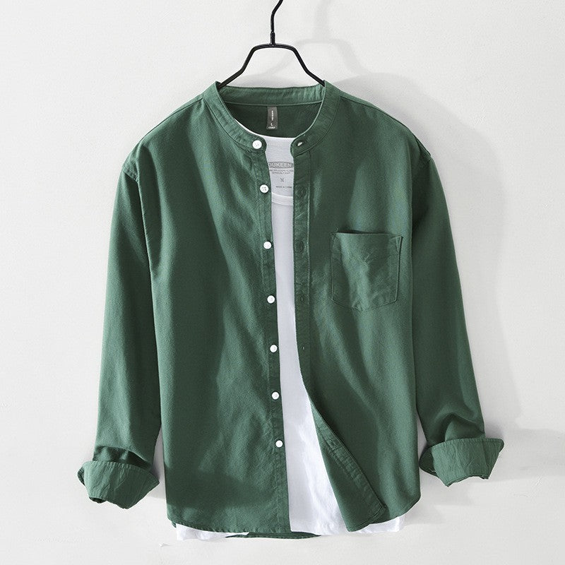 Men's Small Stand Collar Casual Shirt