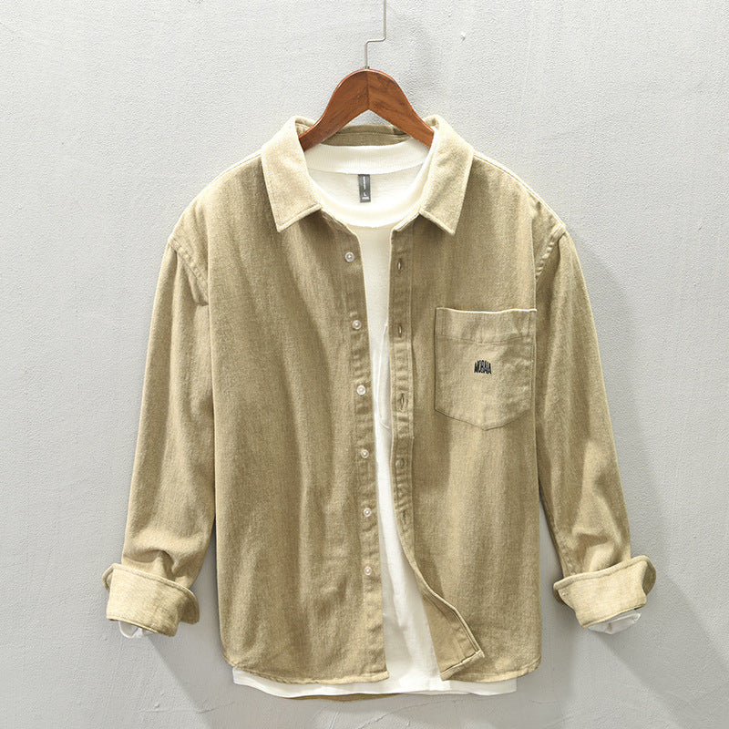 Men's Brushed Long Sleeve Casual Shirt