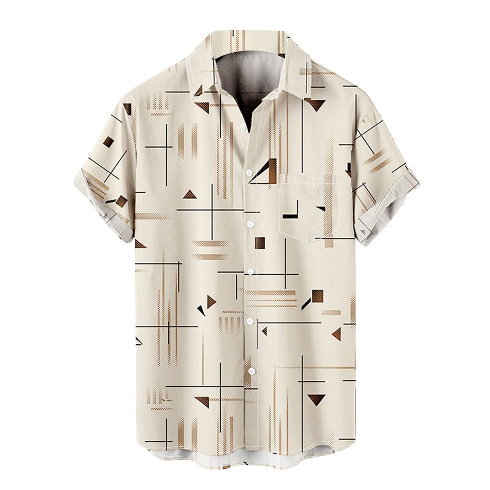 Men's Casual Fashion 3D Digital Printing Short Sleeve Shirt