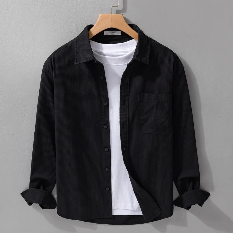 Simple Solid Color Shirt Artistic Casual Coat